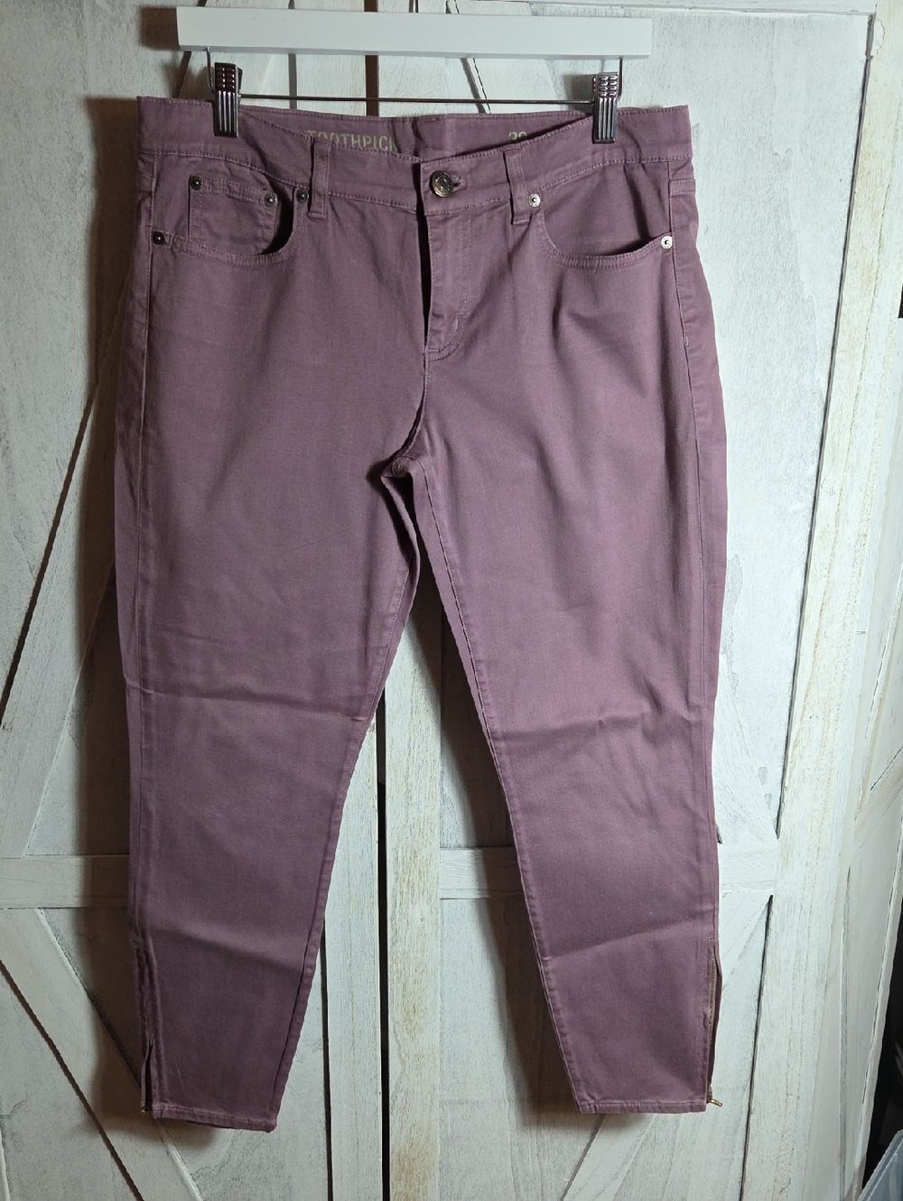 J. Crew Lavender Toothpick Ankle Jeans Size 32